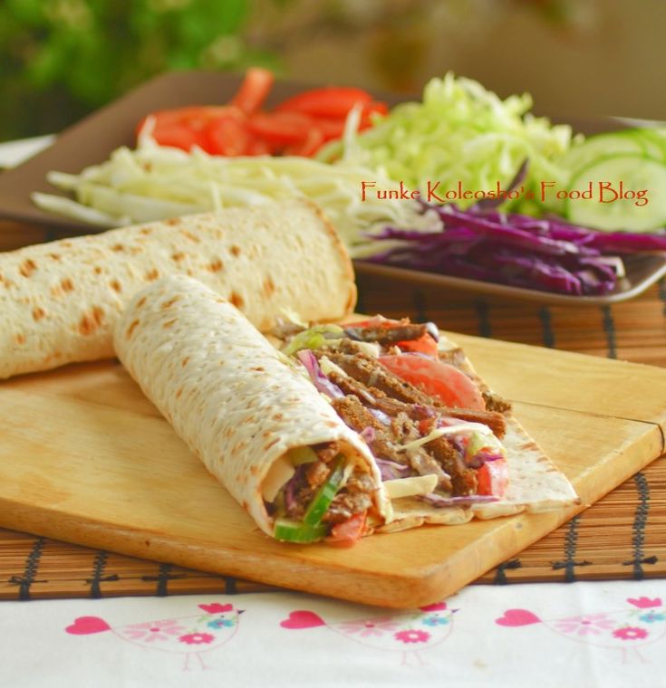 Popular Nigerian Meals suya wrap