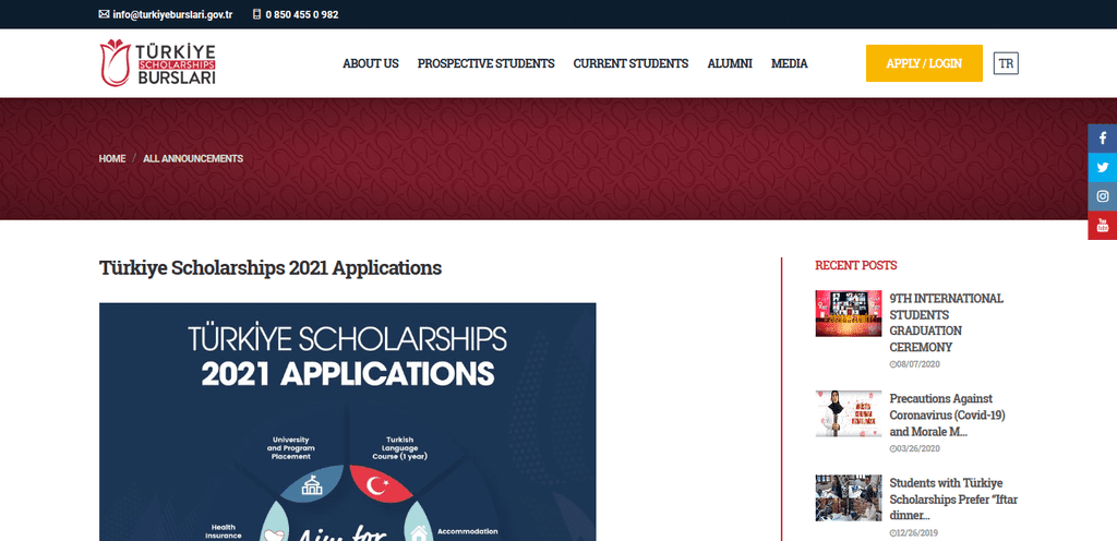 Screenshot 2021 01 15 TURKIYE SCHOLARSHIPS Türkiye Scholarships For Postgraduate And Undergraduate For The 2021 Academic Session- Apply Now