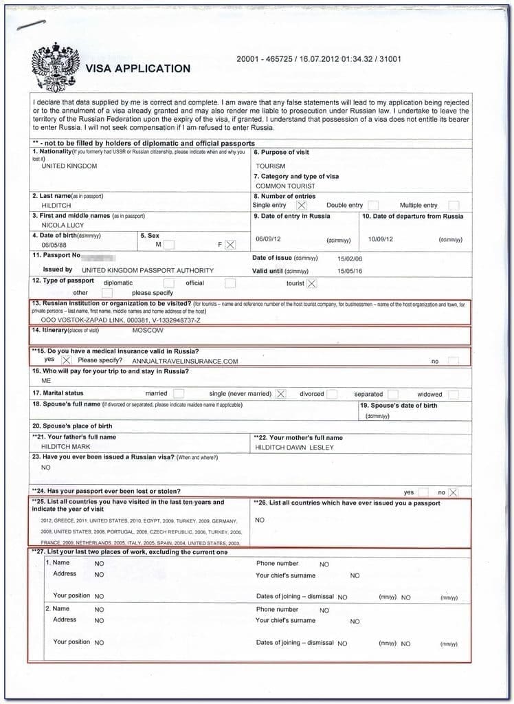 visa application form russian embassy A Detailed Guide To Russia Visa Application Process