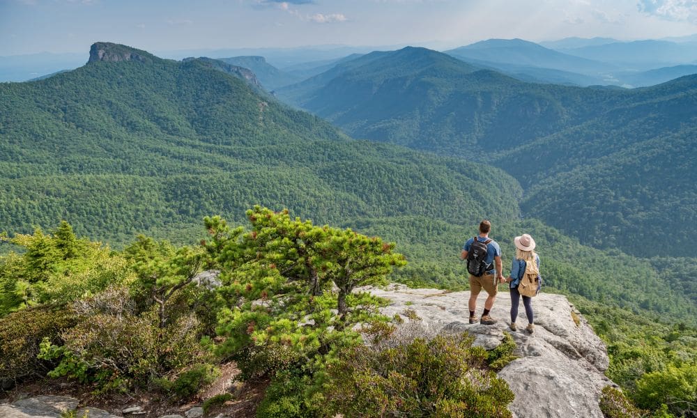Couple Hiking at Summit of Hawksbill Mountain in the Linville Gorge Wilderness fit1000600.7ec14aef 21 Best Things To Do in Asheville, NC