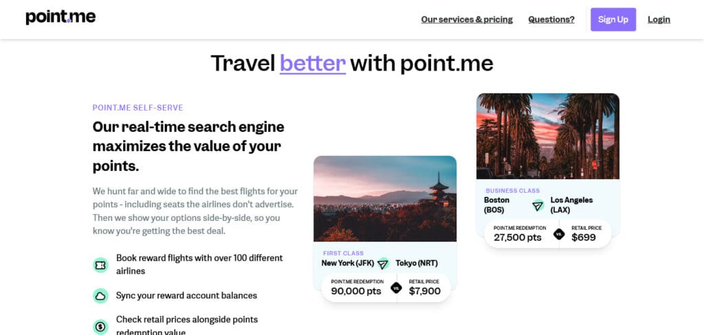 Screenshot 2022 07 07 at 10 05 05 POINT.ME — Stop wasting your points Point.me Review: Is This New Travel Hacking Tool Worth It?