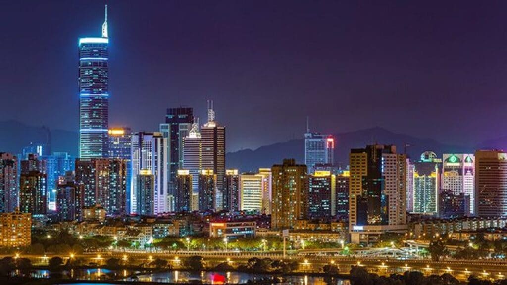Skyline of Shenzhen China 1280x720 1 10 Best Cities to Teach English in China