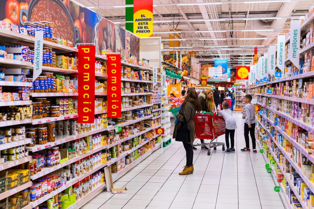 supermarket aisle spain Cost of Living in Spain: Digital Nomad Guide