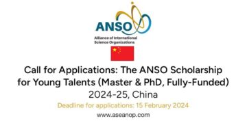 Apply For The 2024-2025 ANSO Scholarship For International Students