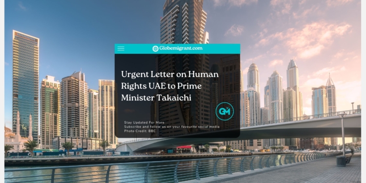 Urgent Letter on Human Rights UAE to Prime Minister Takaichi